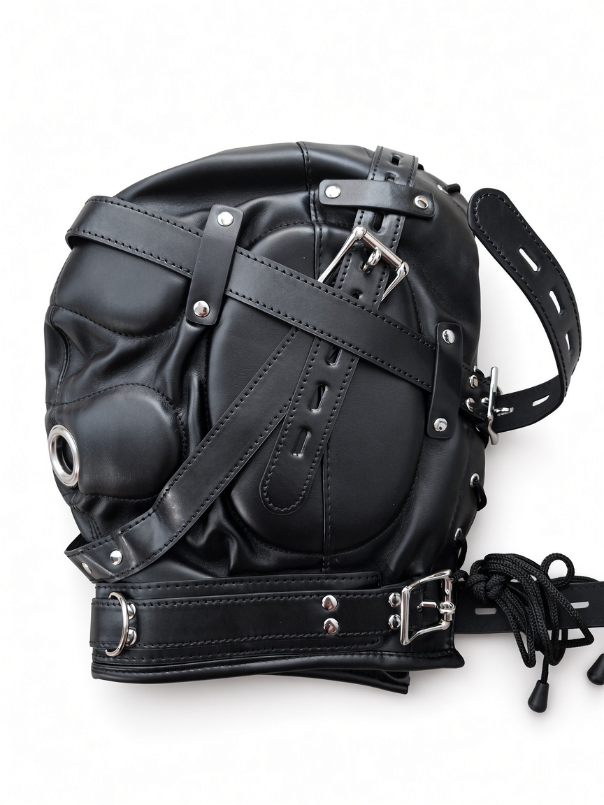 Glanzende of matte sensory-deprivation hood van nep leer - Afbeelding 4