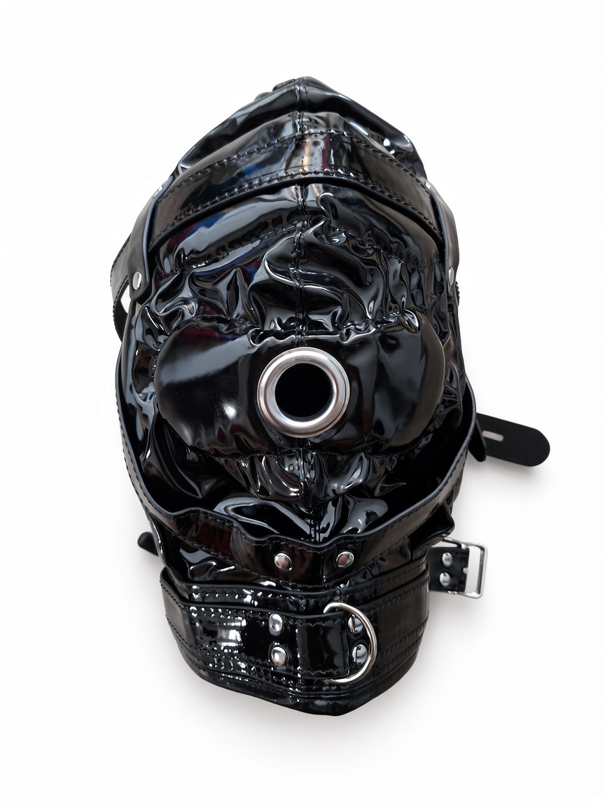 Glanzende of matte sensory-deprivation hood van nep leer